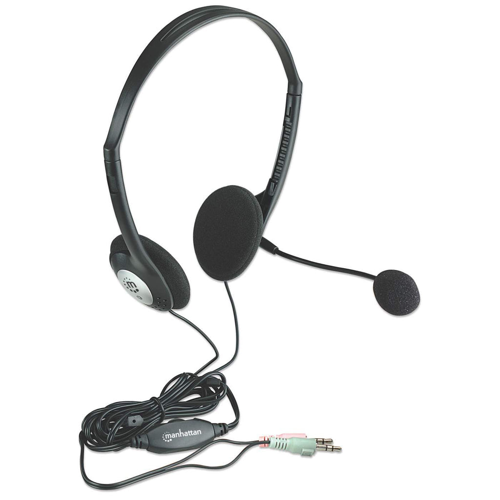 Manhattan Stereoheadset, Federleichtes Design, integriertes Mikrofon, Lautstärkeregler im Kabel integriert