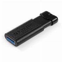 Verbatim Store'n'Go PinStripe USB-Stick – 256 GB Speicher, USB 3.2 Gen 1, Typ-A, Schwarz, 7 g, mit Schlüsselanhänger – 49320