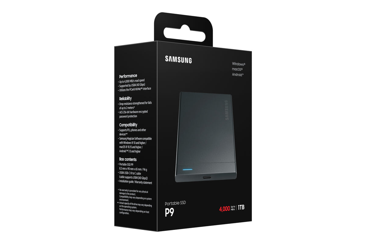 Samsung Portable SSD P9 USB4 Gen 3x2 - 1 TB