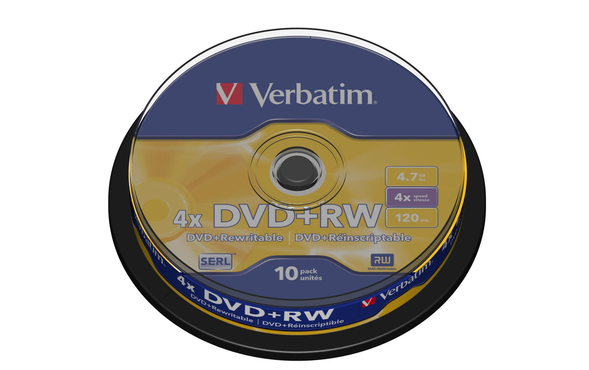 Verbatim DVD+RW 4.7GB, 4x,10er Spindel n.bedruckbar / mit Logo