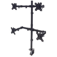 Manhattan Tischhalterung mit Monitorarm für vier Displays, Für vier Displays von 13" bis 32" und bis zu 8 kg, zweifach schwenkbar, schwarz