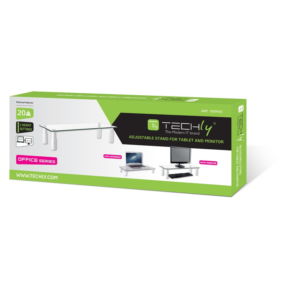 Techly ICA-MS 461E Flachbildschirm-Tischhalterung 81,3 cm (32") Tisch/Bank Transparent