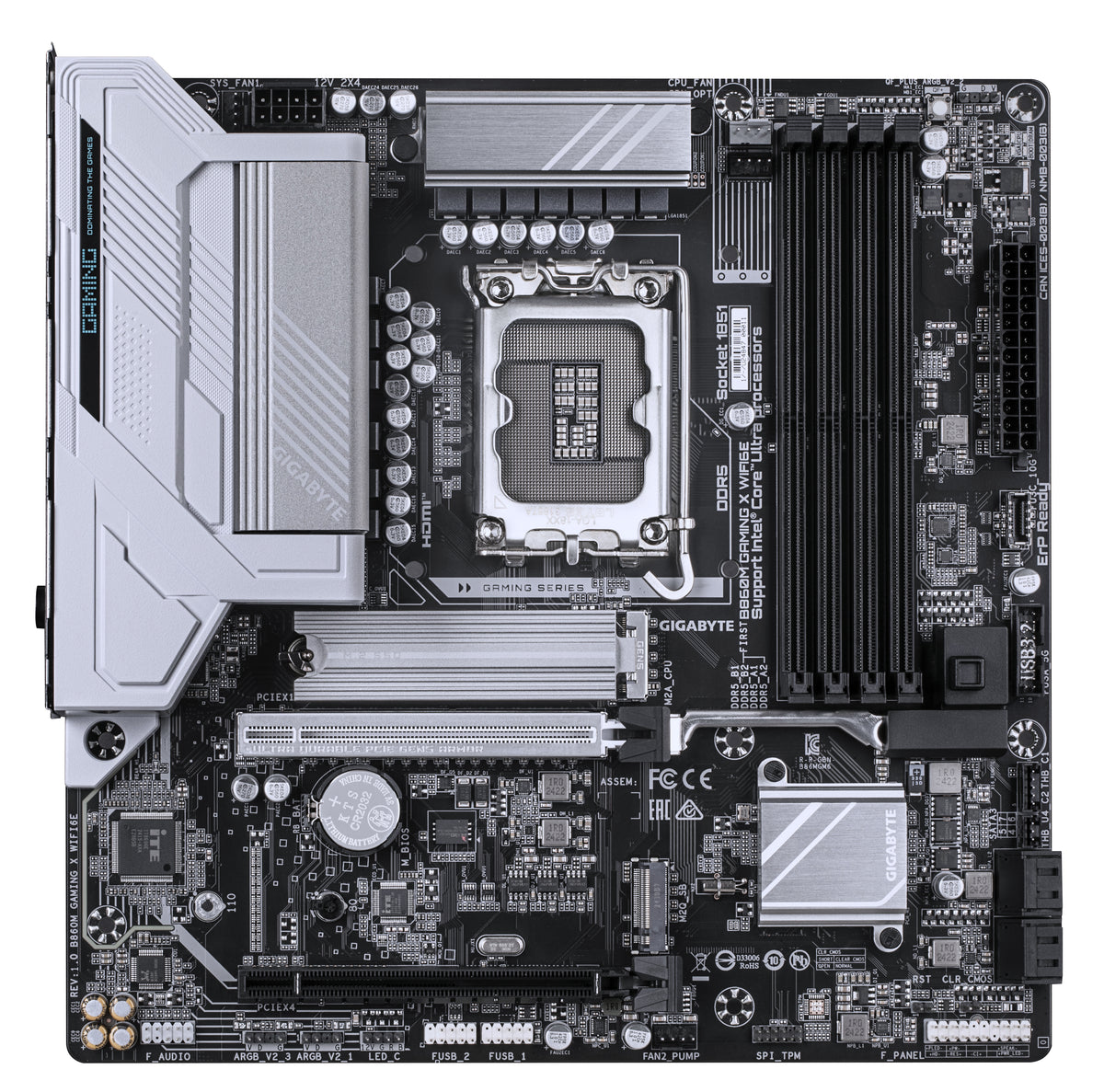 GIGABYTE B860M GAMING X WIFI6E Mainboard - Intel Core Ultra CPUs, 8+1+2+2 Phasen VRM, bis zu 9200MHz DDR5, 1xPCIe 5.0 + 1xPCIe 4.0 M.2, 2,5 GbE LAN, WIFI 6E, USB 4