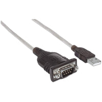 Manhattan USB auf Seriell-Konverter, Zum Anschluss eines seriellen Geräts an einen USB-Port, Prolific PL-2303RA-Chipsatz, 0,45 m, Polybag-Verpackung