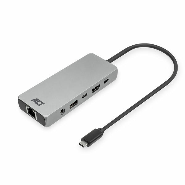 ACT USB-C 4K / 8K 30Hz Docking-Station für 1 HDMI-Monitor, 2.5 Gigabit-Ethernet, USB-C 10Gbps, USB-A 10Gbps, 3.5mm Audio, PD Pass-Through