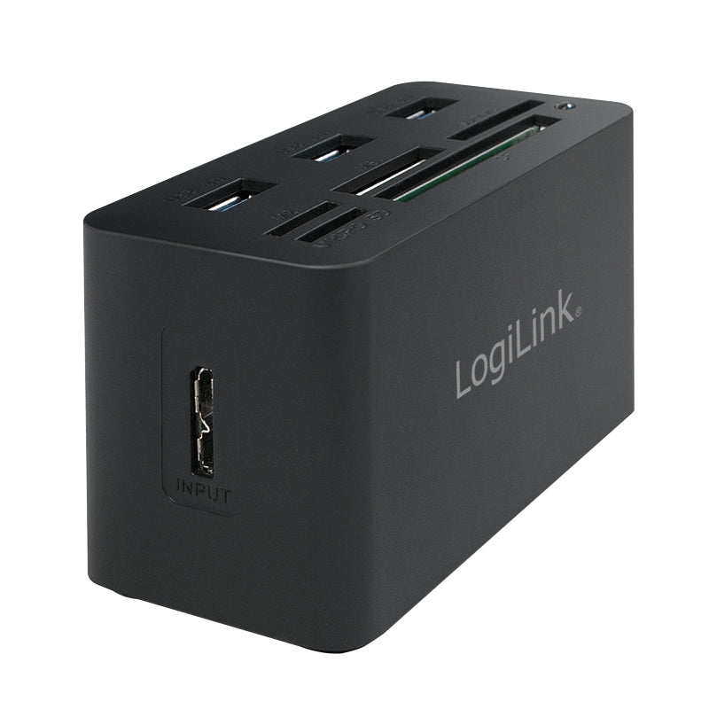 LogiLink CR0042 laptop-dockingstation & portreplikator Kabelgebunden USB 3.2 Gen 1 (3.1 Gen 1) Type-A Schwarz