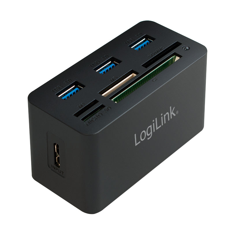 LogiLink CR0042 laptop-dockingstation & portreplikator Kabelgebunden USB 3.2 Gen 1 (3.1 Gen 1) Type-A Schwarz