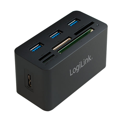 LogiLink CR0042 laptop-dockingstation & portreplikator Kabelgebunden USB 3.2 Gen 1 (3.1 Gen 1) Type-A Schwarz
