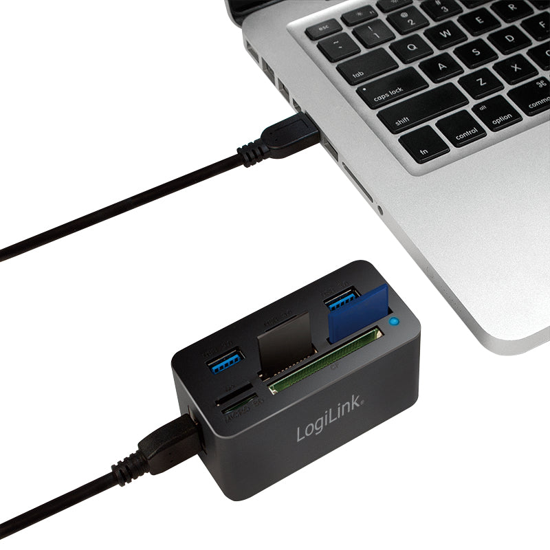 LogiLink CR0042 laptop-dockingstation & portreplikator Kabelgebunden USB 3.2 Gen 1 (3.1 Gen 1) Type-A Schwarz