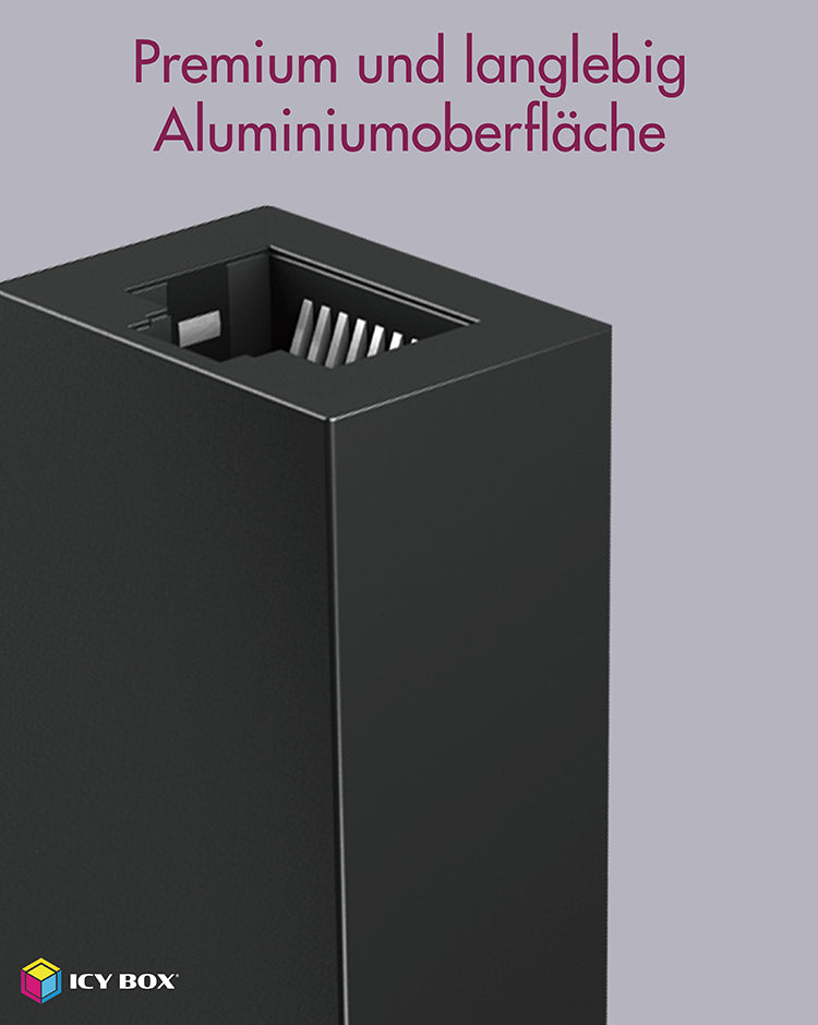 ICY BOX IB-AC501a, USB 3.2 Gen 1 (Type-A) zu Gigabit Ethernet Lan Adapter, schwarz