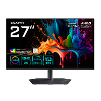 GIGABYTE MO27Q3 27” OLED QHD Gaming-Monitor - 2560 x 1440, 360Hz, 0.03ms, 250 cd/m², G-Sync Kompatibel, FreeSync Premium Pro, Display HDR True Black 400, HDMI 2.1, DisplayPort 1.4