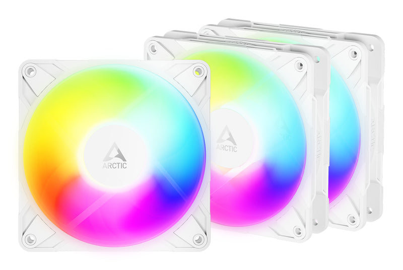 Arctic P12 Pro Reverse A-RGB PWM Lüfter - 120mm, weiß, 3er-Pack – Ansicht 2