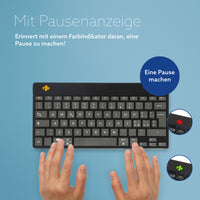 R-Go Tools Ergonomische Tastatur R-Go Compact Break, kompakte Tastatur mit Pausensoftware, QWERTY (IT), Bluetooth, Schwarz