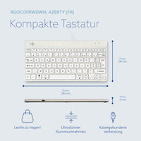 R-Go Tools Ergonomische Tastatur R-Go Compact Break, kompakte Tastatur mit Pausensoftware, AZERTY (FR), Kabelgebunden, Weiß