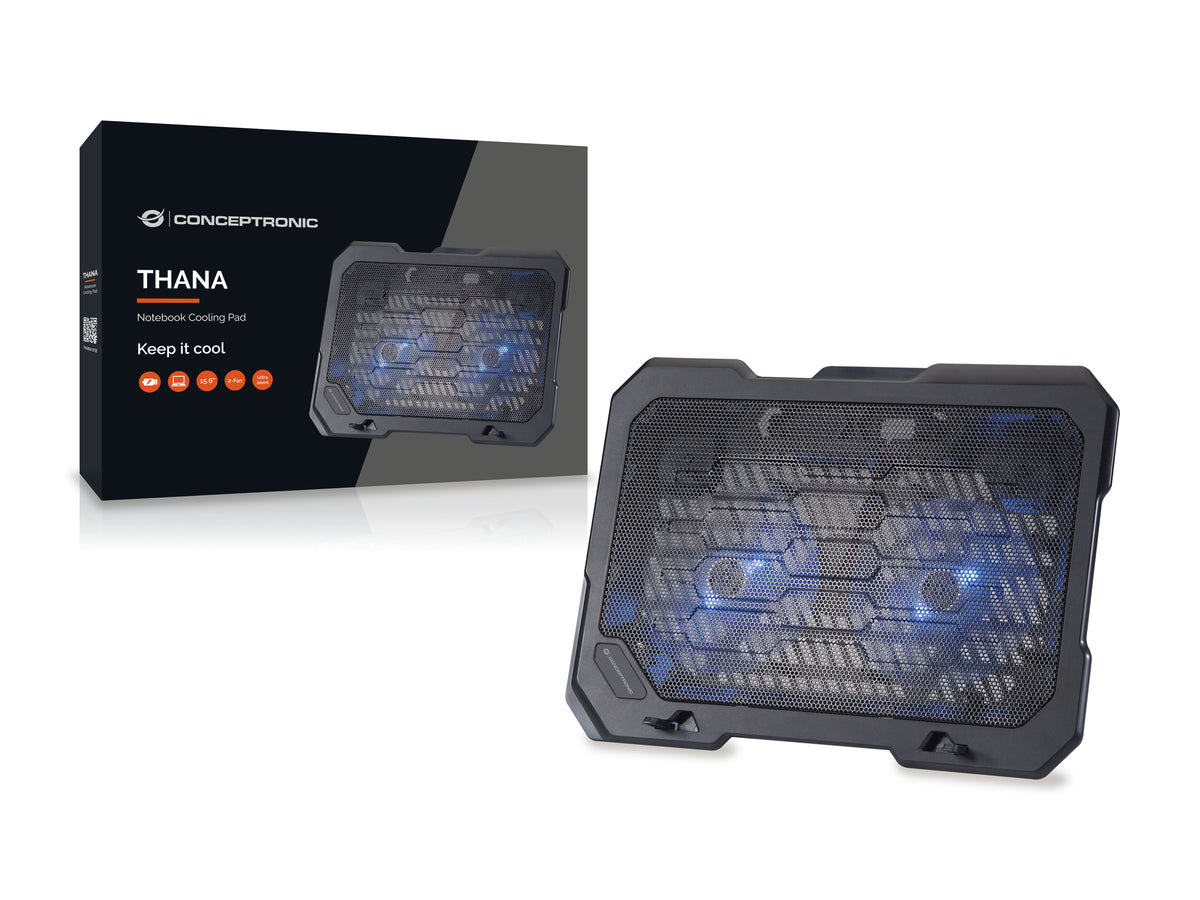 Conceptronic THANA01B Llaptop-Kühlpad 39,6 cm (15.6") Schwarz