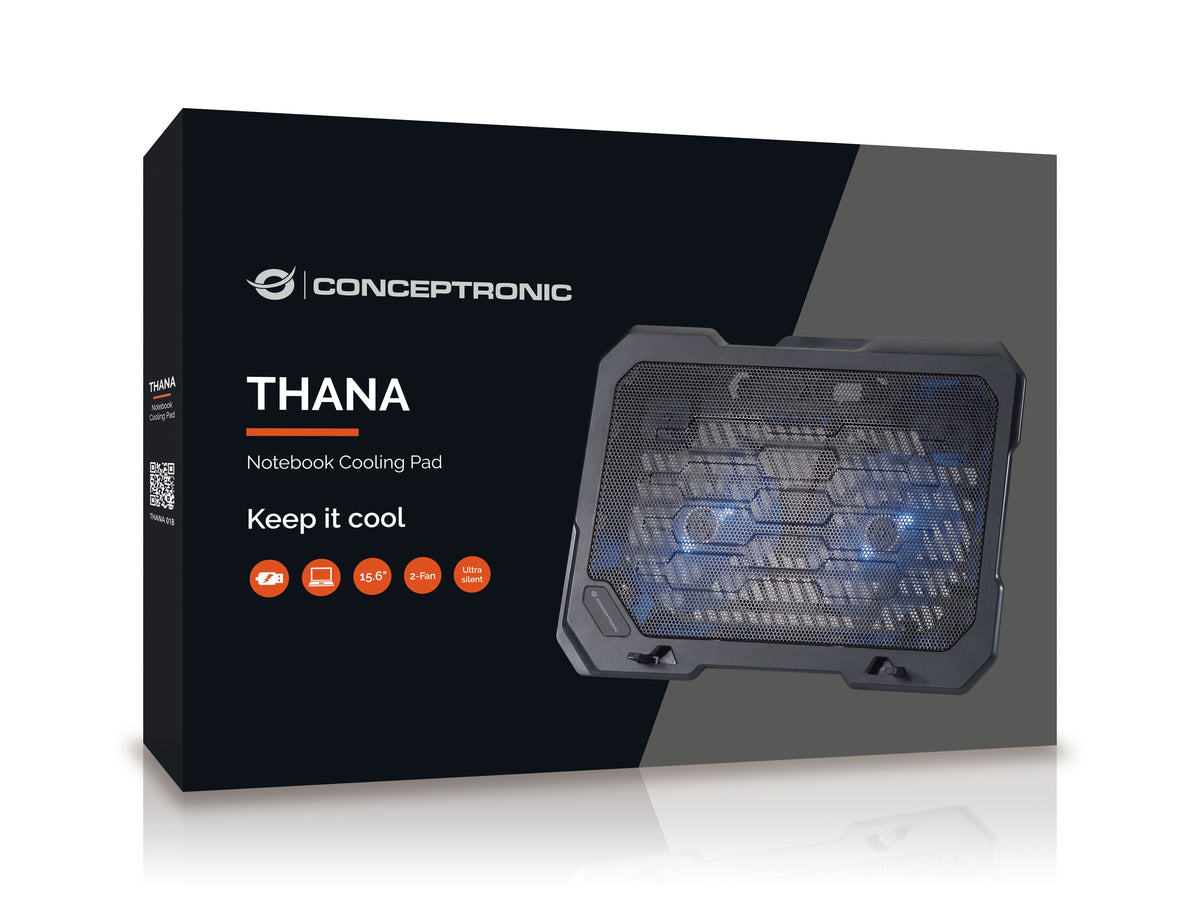 Conceptronic THANA01B Llaptop-Kühlpad 39,6 cm (15.6") Schwarz