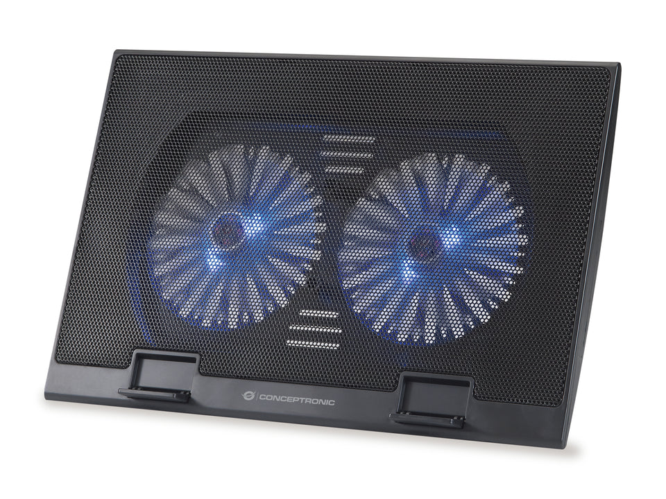 Conceptronic THANA02B Support de refroidissement pour ordinateur portable 43,2 cm (17") Noir