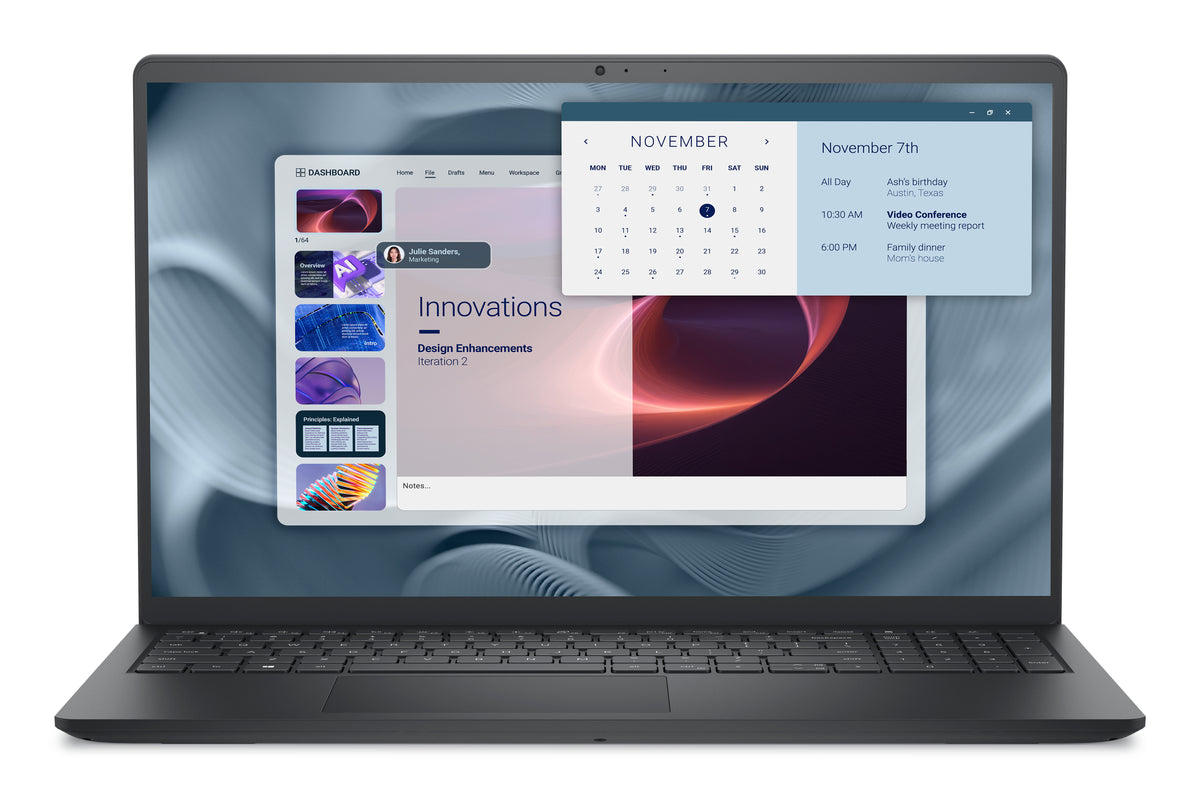 DELL Pro 15 Essential PV15250 Intel® Core™ i7 i7-1355U Laptop 39,6 cm (15.6") Full HD 16 GB DDR5-SDRAM 512 GB SSD Wi-Fi 6 (802.11ax) Windows 11 Pro Schwarz AZERTY Französisch