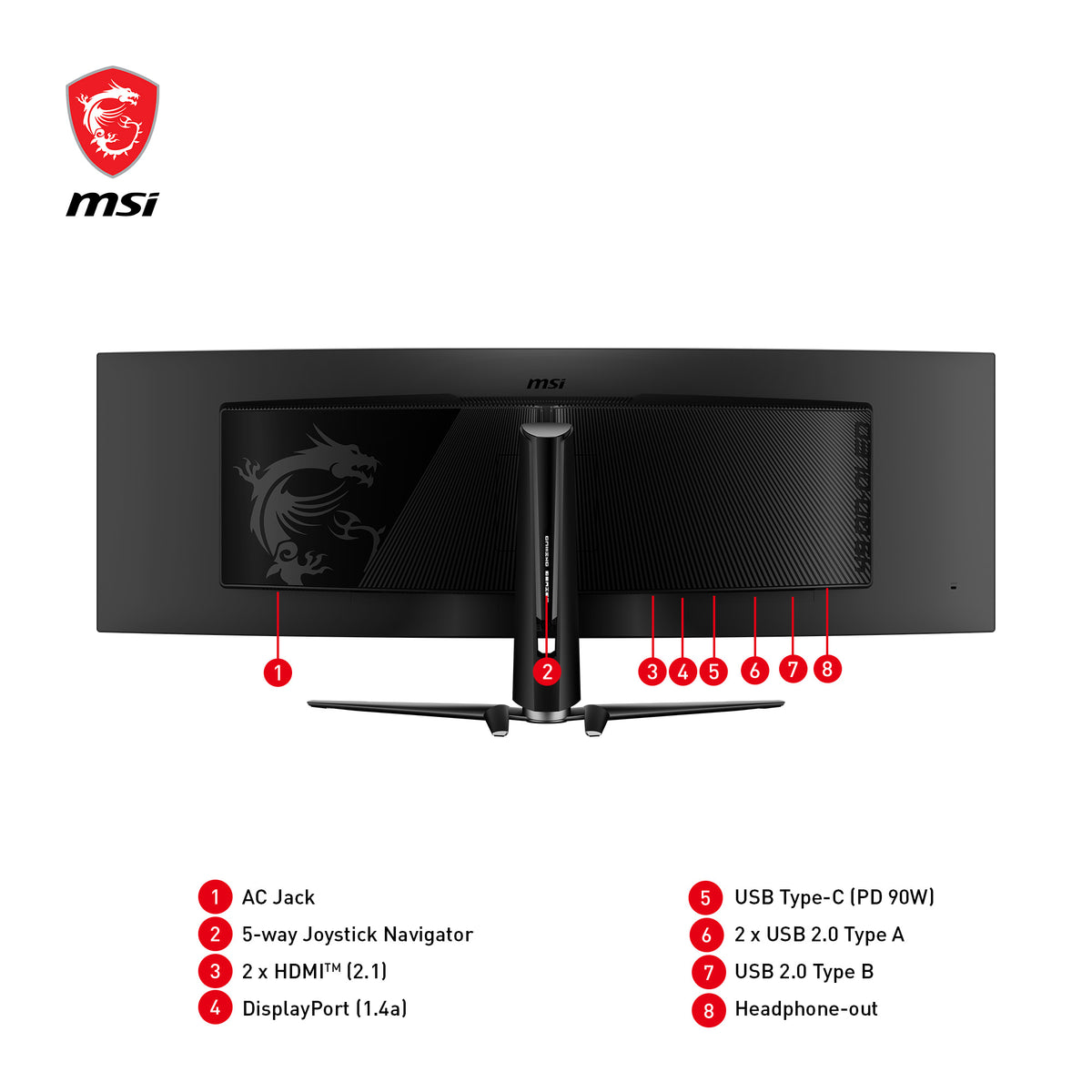 MSI MPG 491CQPDE QD-OLED Computerbildschirm 124,5 cm (49") 5120 x 1440 Pixel Dual QHD Schwarz