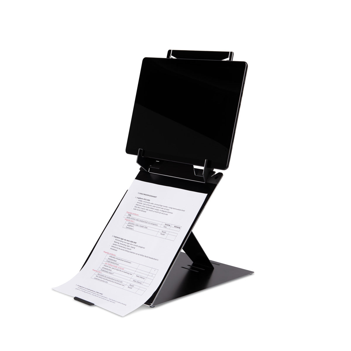 R-Go Tools Laptopständer R-Go Riser Duo, Tablet- und Laptop-Ständer in 1, ergonomisch faltbarer und einstellbarer Ständer, schwarz
