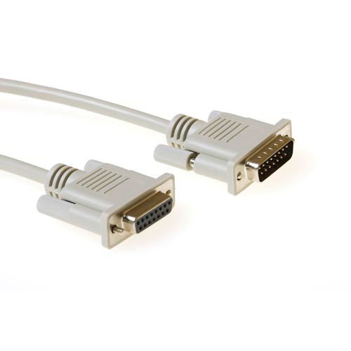 ACT 1.80m D-sub, M/F Serien-Kabel Elfenbein 1,80 m 15 pin D-sub