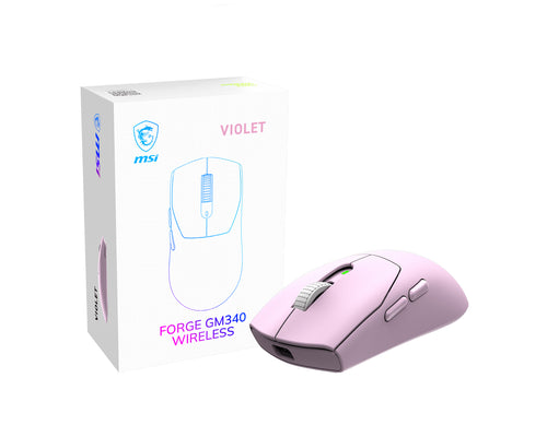 MSI Forge Gm340 Wireless Violet Maus Gaming Beidhändig RF Wireless + Bluetooth Optisch 12000 DPI
