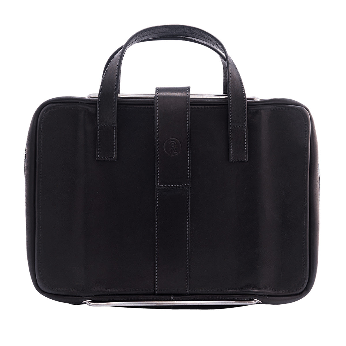 R-Go Tools Laptoptasche R-Go Viva, Vollnarbenleder, mit integriertem Laptop-Ständer, Schulterriemen, 15,6-Zoll, Schwarz