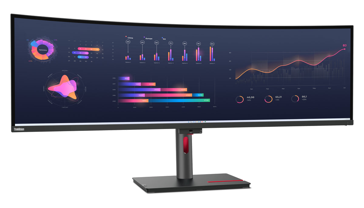 Lenovo ThinkVision P49w-30 Computerbildschirm 124,5 cm (49") 5120 x 1440 Pixel DQHD LED Schwarz