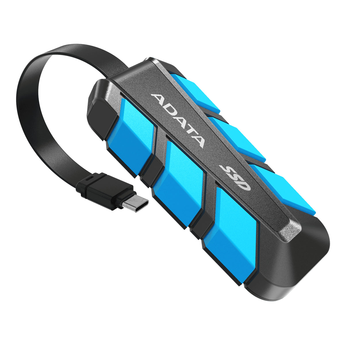 ADATA Externe SSD SC740 2TB Plug&Go blue 1050/1000 MIL.STD USB Typ-C 3.2 Gen 2 (3.1 Gen 2) Schwarz, Blau