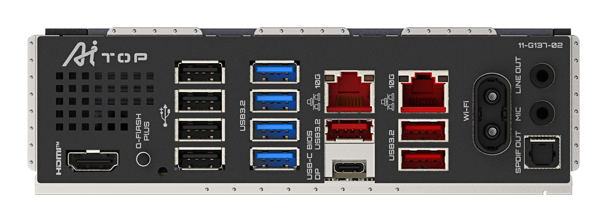 GIGABYTE B850 AI TOP Motherboard - AMD Ryzen 9000 Series CPUs, 16+2+2 Phasen Digital VRM, bis zu 8600MHz DDR5 (OC), 2xPCIe 5.0 + 1xPCIe 4.0 M.2, 10 GbE LAN, WIFI 7, USB 3.2 Gen 2x2