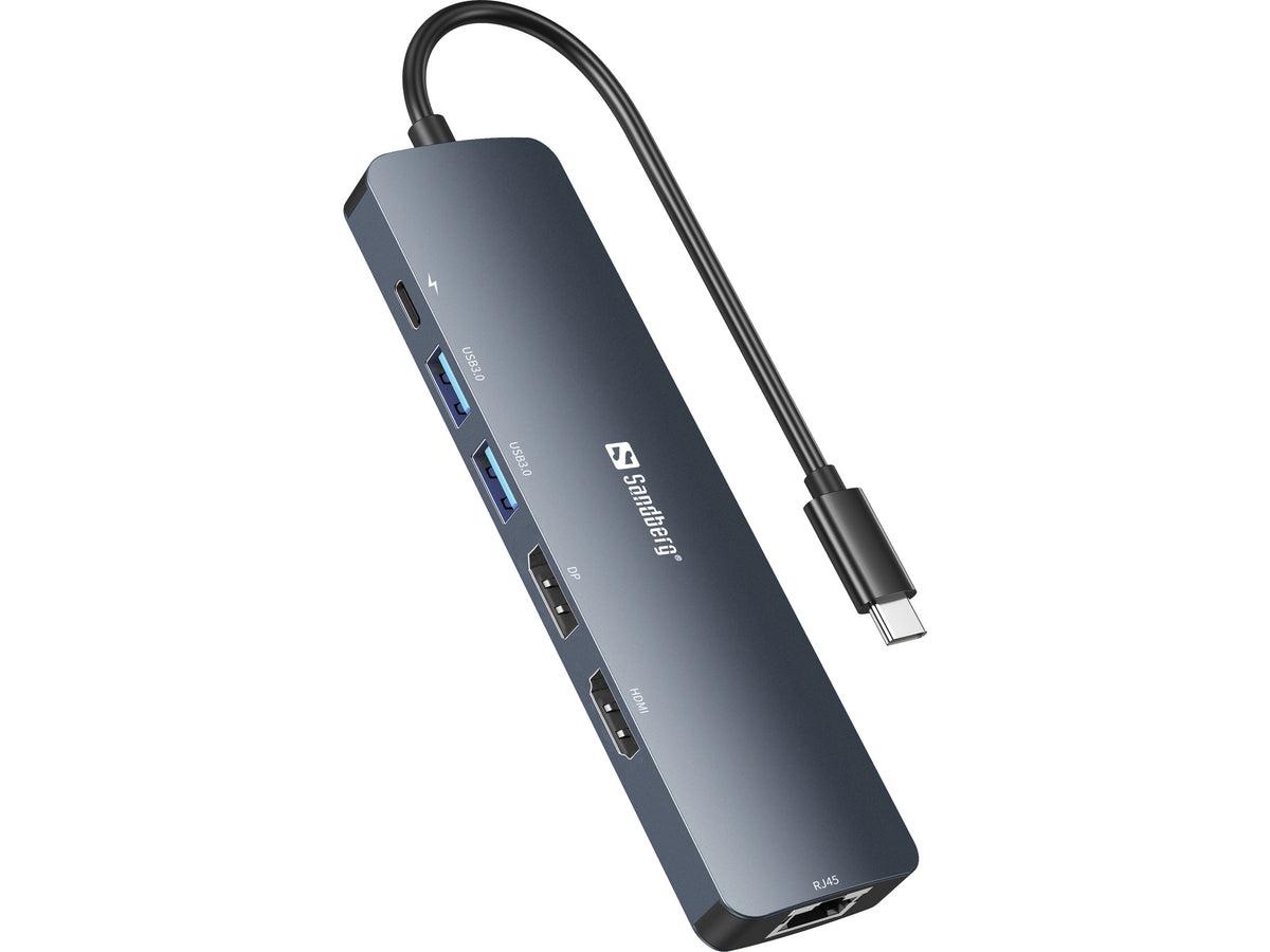 Sandberg 136-43 laptop-dockingstation & portreplikator USB 3.2 Gen 1 (3.1 Gen 1) Type-C Grau