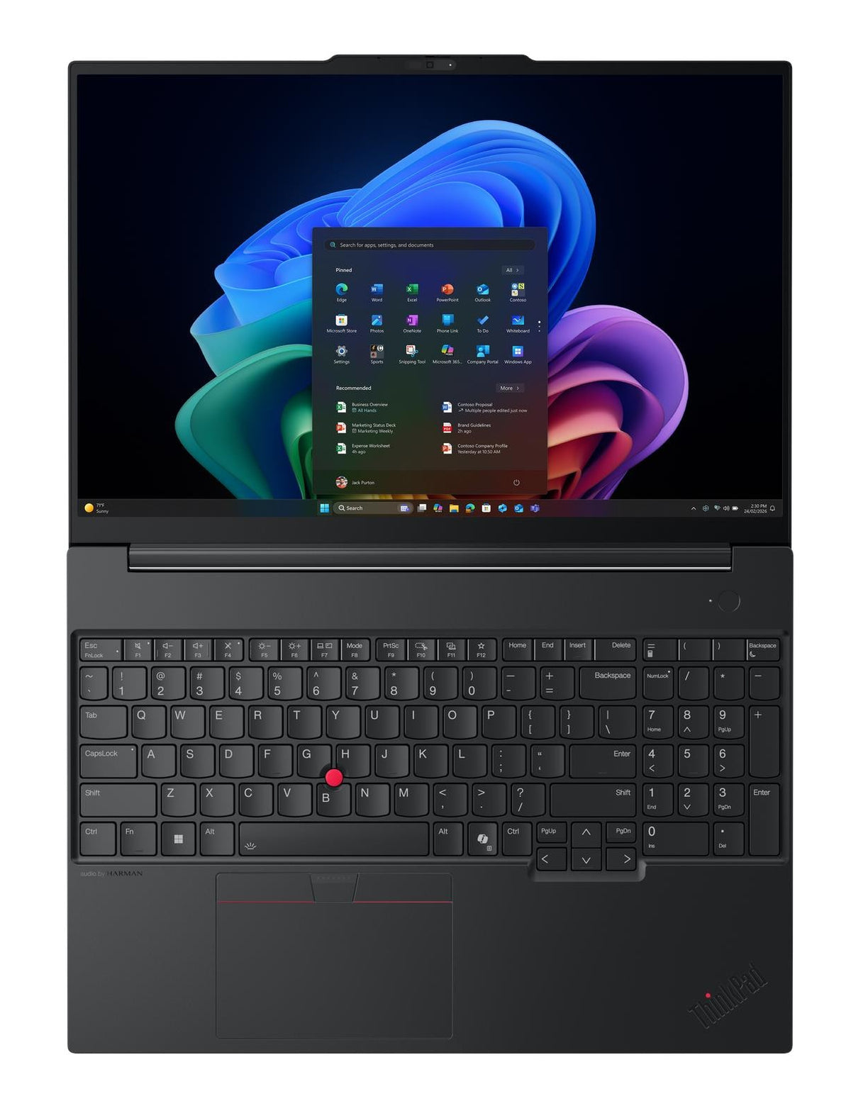 Lenovo ThinkPad E16 Gen 4 (Intel) Copilot+ PC Intel Core Ultra 7 355 Ordinateur portable 40,6 cm (16") WUXGA 32 Go DDR5-SDRAM 1 To SSD Wi-Fi 7 (802.11be) Windows 11 Pro Allemand Noir