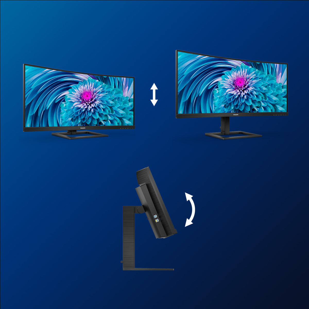 Philips E Line 346E2CUAE/00 Computerbildschirm 86,4 cm (34") 3440 x 1440 Pixel Wide Quad HD+ LCD Schwarz