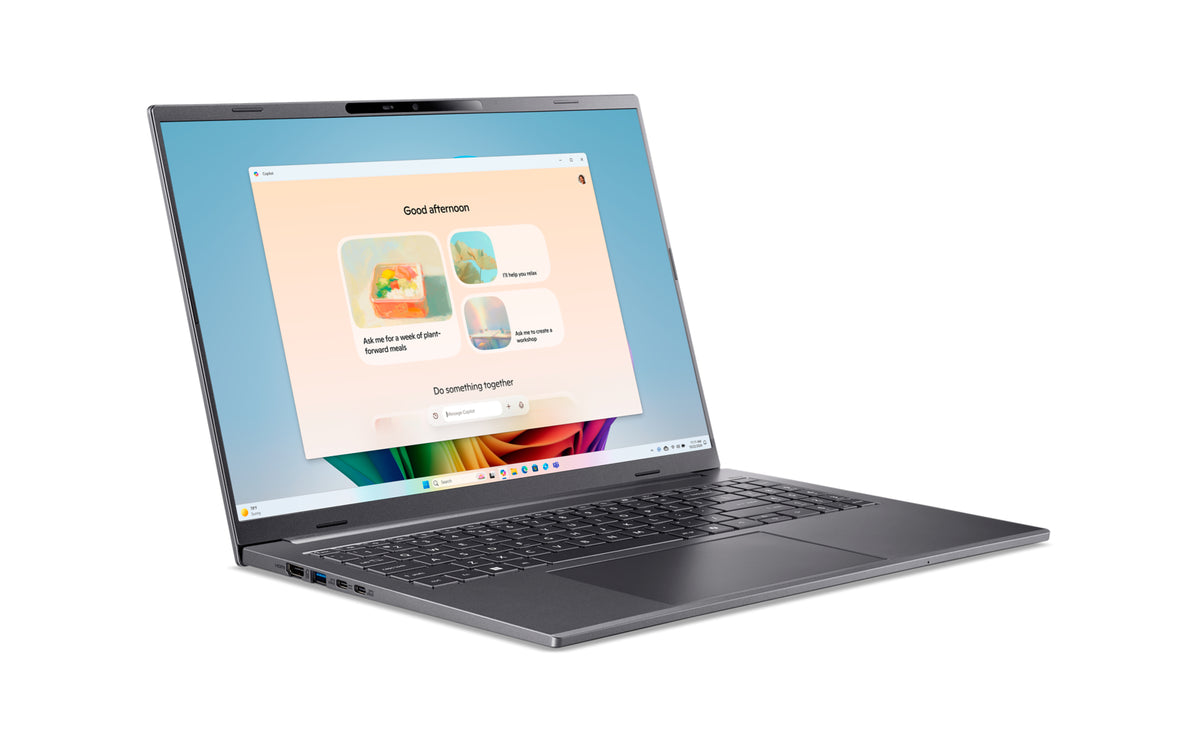 Acer Aspire 16 AI NX.JLNEG.00A laptop Copilot+ PC Snapdragon X1-26-100 40,6 cm (16") WUXGA 32 GB LPDDR5x-SDRAM 1 TB SSD Wi-Fi 7 (802.11be) Windows 11 Home Deutsch Grau