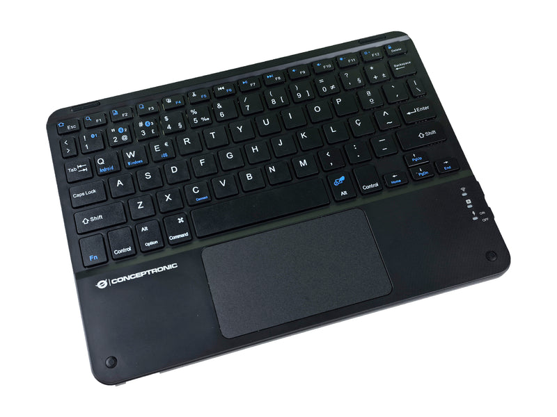 Conceptronic TOBIN01BPT 10-Zoll-Bluetooth-Tastatur mit Touchpad, QWERTY Portugiesisch