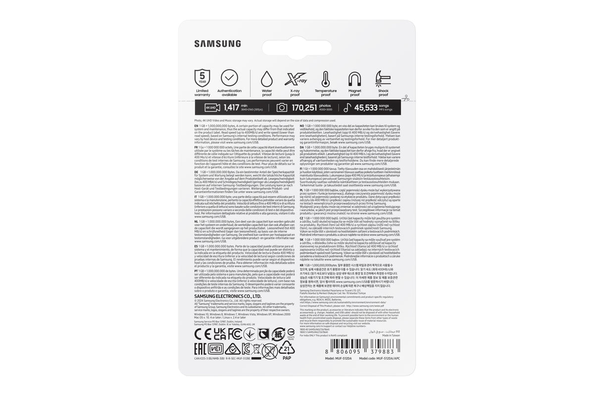 Samsung MUF-512DA USB-Stick 512 GB USB Typ-C 3.2 Gen 1 (3.1 Gen 1) Blau