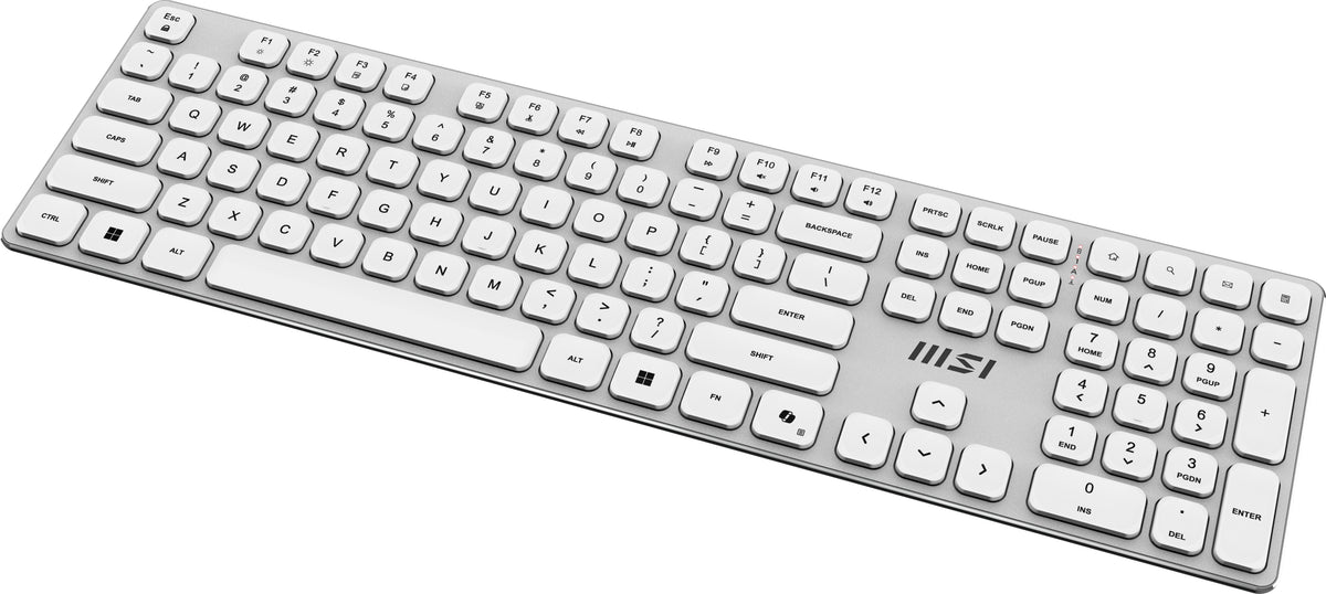 MSI FORGE K210 WIRELESS COMBO WHITE Tastatur Maus enthalten Heimbüro USB QWERTY Französisch Weiß