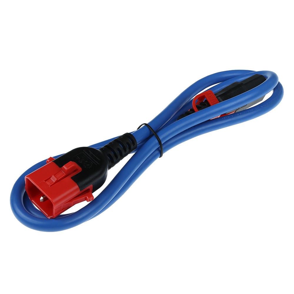 ACT Stromkabel C13 - C14 Dual IEC LOCK blau 1 m