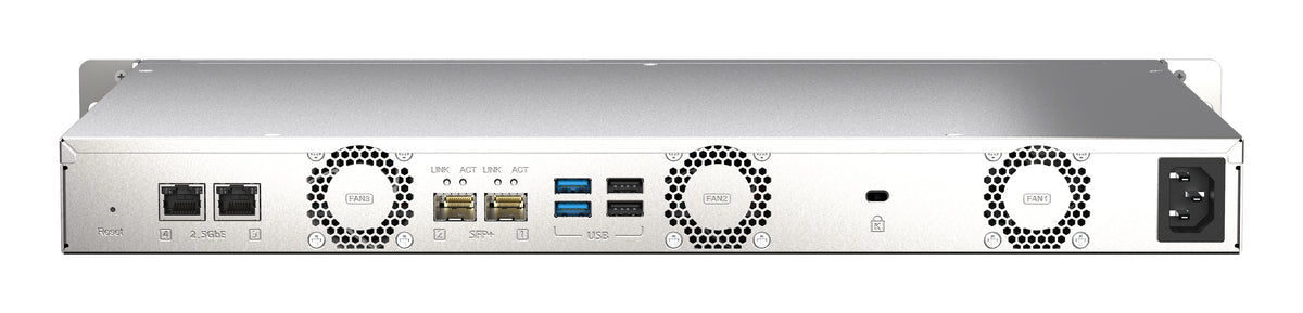 QNAP TS-435XEU NAS Rack (1U) Marvell CN9131 4 GB DDR4 0 TB QNAP QTS Schwarz, Grau