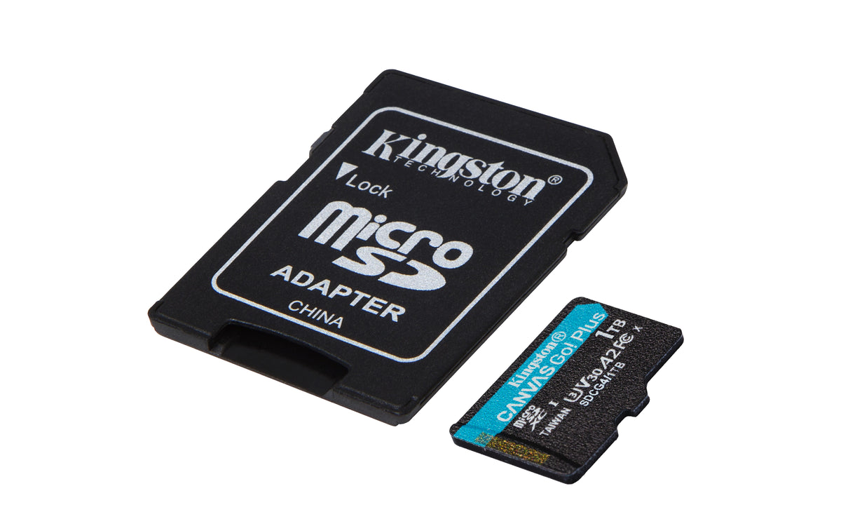 Kingston Technology 1TB microSDXC Canvas Go Plus Gen4 200 MB/s A2 U3 V30-Karte + Adapter