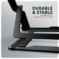 Axagon STND-LAB Laptop-Ständer, höhenverstellbar, faltbar, Aluminium Laptop- & Tablet-Ständer Schwarz 43,9 cm (17.3")