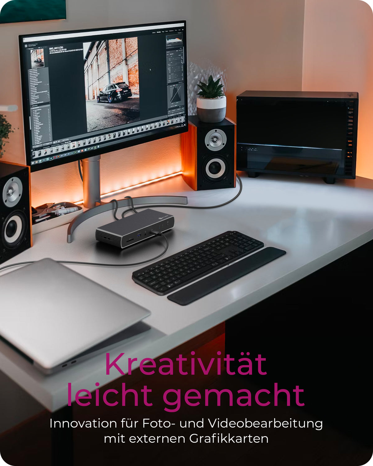 ICY BOX IB-DK8801-TB4, 10-in-1 Thunderbolt™ 4 Type-C® DockingStation auf 2x Thunderbolt 4 und 4x USB 3.2 Gen 2 Type-A Schnittstellen, SD Kartenleser, 2,5 Gbit