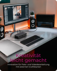 ICY BOX IB-DK8801-TB4, 10-in-1 Thunderbolt™ 4 Type-C® DockingStation auf 2x Thunderbolt 4 und 4x USB 3.2 Gen 2 Type-A Schnittstellen, SD Kartenleser, 2,5 Gbit