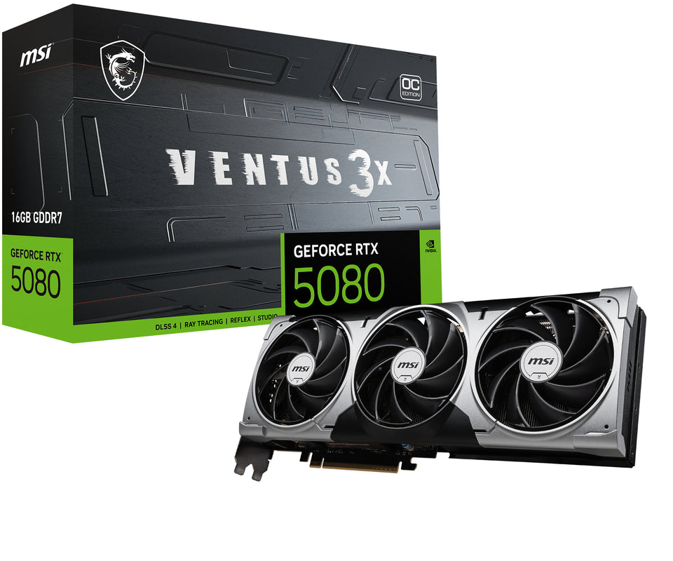 MSI VENTUS GeForce RTX5080 16G 3X OC NVIDIA GeForce RTX 5080 16 Go GDDR7
