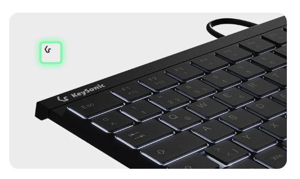 KeySonic KSK-5211ELU (DE) Mini Tastatur, Hintergrundbeleuchtung, Touchpad, schwarz