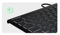 KeySonic KSK-5211ELU (DE) Mini Tastatur, Hintergrundbeleuchtung, Touchpad, schwarz