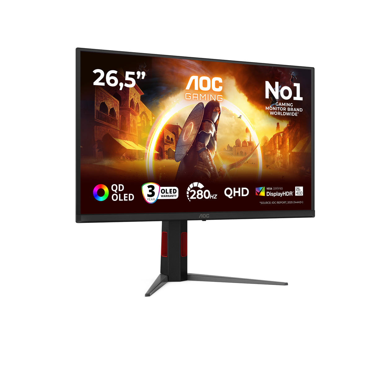 AOC G4 Q27G4ZD Computerbildschirm 67,3 cm (26.5") 2560 x 1440 Pixel Quad HD QD-OLED Schwarz, Rot