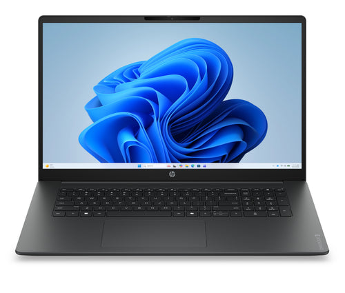 HP OmniBook 3 17-dk0132ng Intel Core 3 100U Laptop 43,9 cm (17.3") Full HD 8 GB DDR5-SDRAM 512 GB SSD Wi-Fi 6 (802.11ax) Windows 11 Home Schwarz, Grau