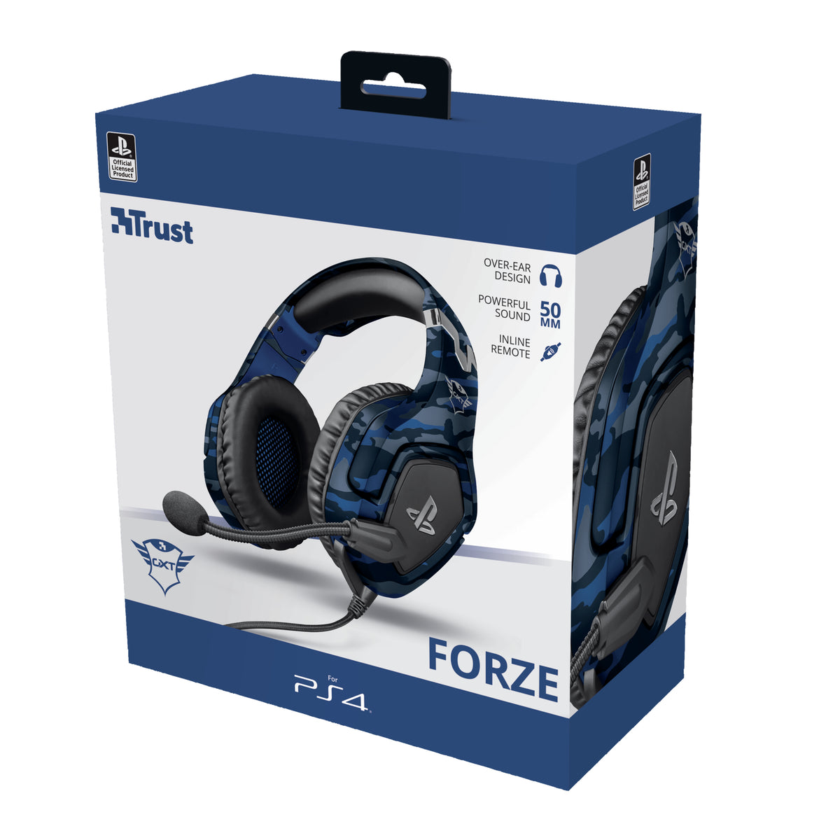 Trust GXT 488 Forze PS4 Kopfhörer Kabelgebunden Kopfband Gaming Schwarz, Blau