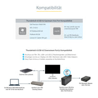 StarTech.com Thunderbolt 4 Docking station, 96W PD, Einzelner 8K/Dual 4K 60Hz Monitor, 3xTB4/USB4 und 4xUSB-A Hub, SD/GbE, Thunderbolt 4/3 und USB4 kompatibel, K-Slot, 0.8m Kabel